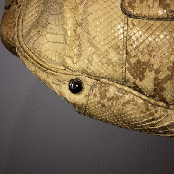 PRADA Limited Edition Tan Beige Python Snakeskin Leather Hobo Bag Purse Handbag - Picture 8 of 16